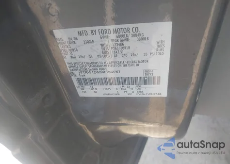 2008 Ford F-150 60Th Anniversary/Fx2/Xl/Xlt из США, поврежденный, VIN 1FTRW12W88FB92757